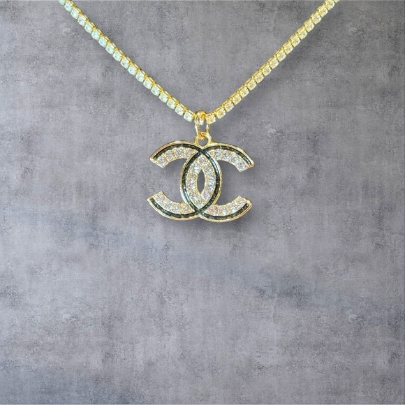 Upcycled Jewelry - Upcycled Gold, Black and Silver Pendant Necklace